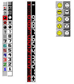 windows xp minesweeper, mid-game